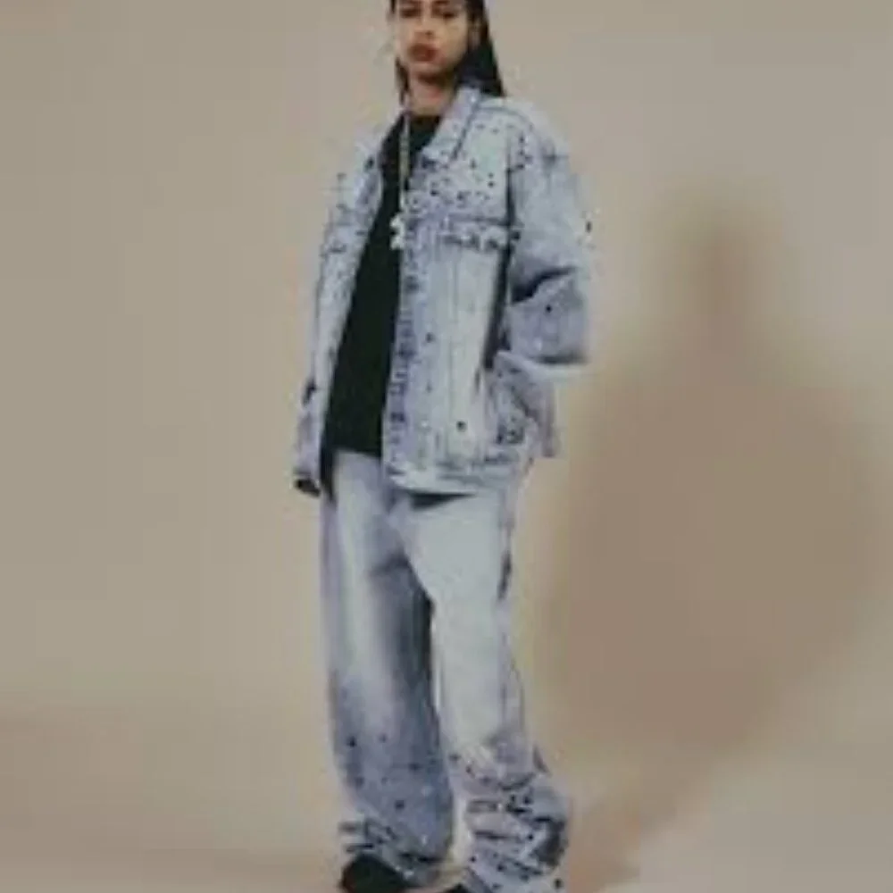 NWT - Homme Femme Unisex Pearl Denim Jacket - Picture 3 of 6